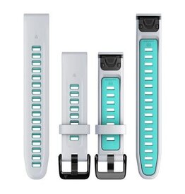 Garmin QuickFit Silicone 20 mm Watch Band - Whitestone/Aqua