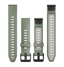 Garmin QuickFit Silicone 20 mm Watch Band - Willow/Fog Gray