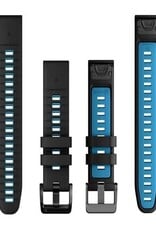 Garmin QuickFit Silicone 22 mm Watch Band - Black/Cirrus Blue