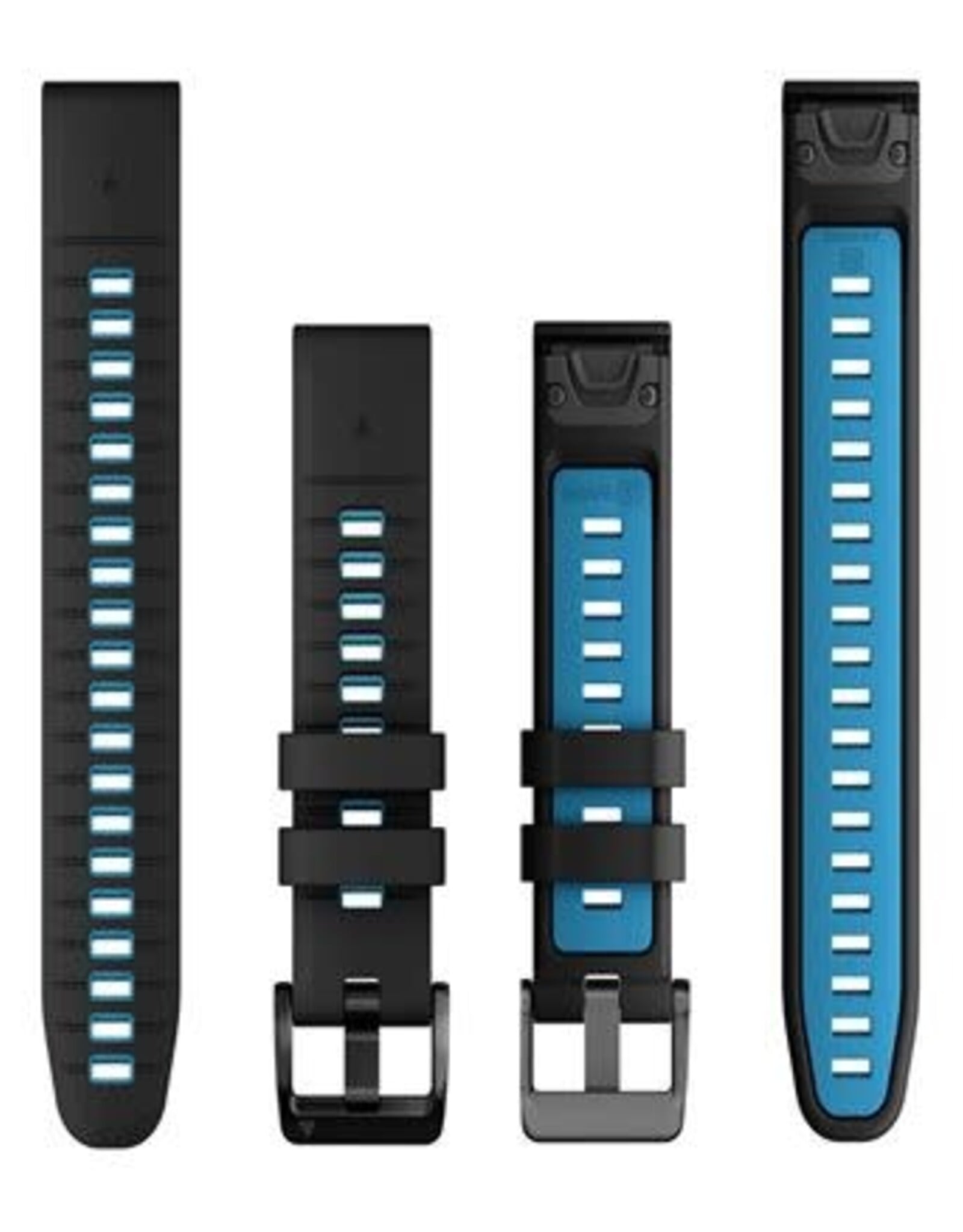 Garmin QuickFit Silicone 22 mm Watch Band - Black/Cirrus Blue