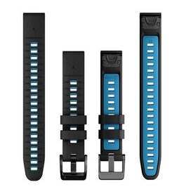 Garmin QuickFit Silicone 22 mm Watch Band - Black/Cirrus Blue
