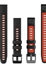Garmin QuickFit Silicone 22 mm Watch Band - Black/Flame Red