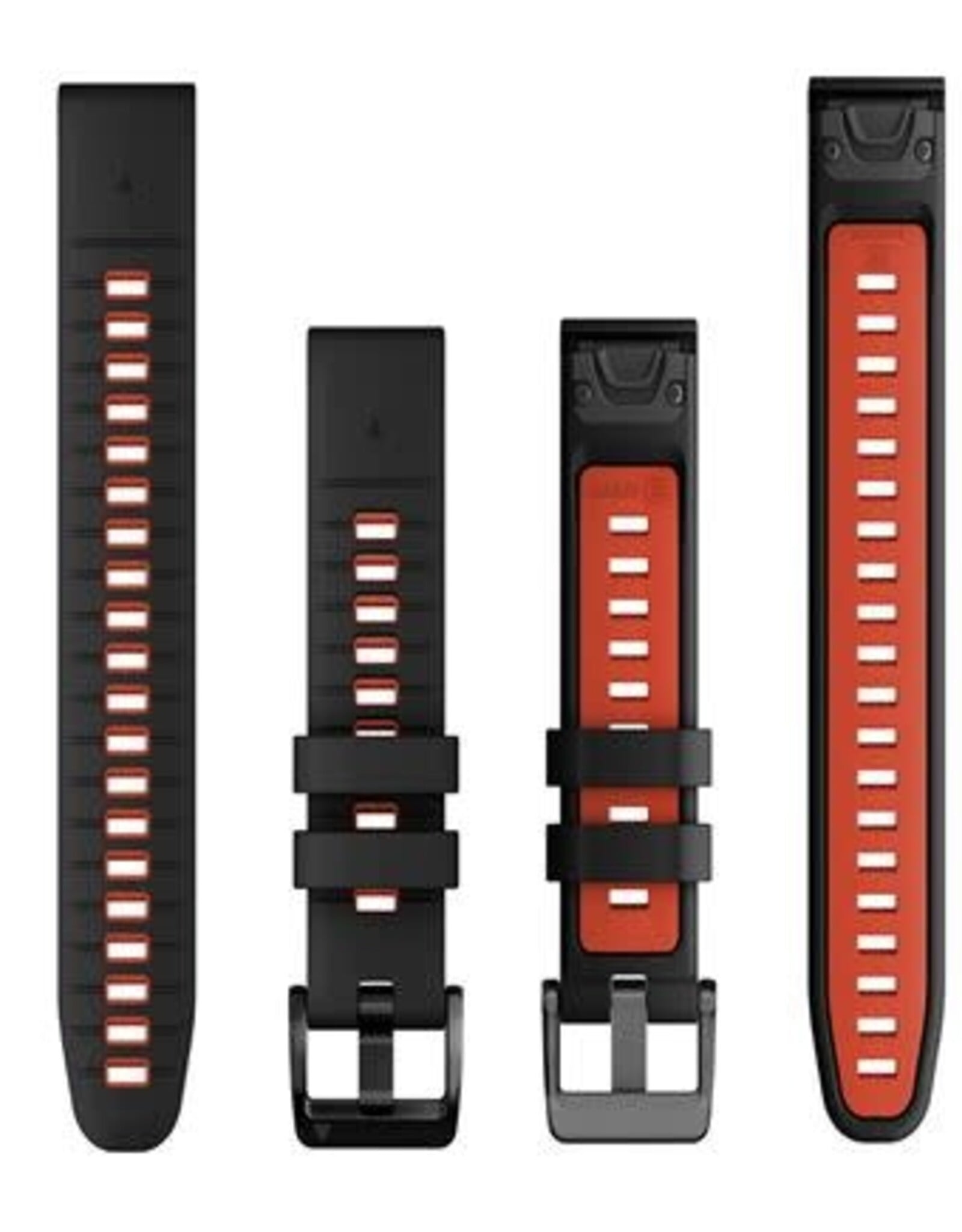 Garmin QuickFit Silicone 22 mm Watch Band - Black/Flame Red