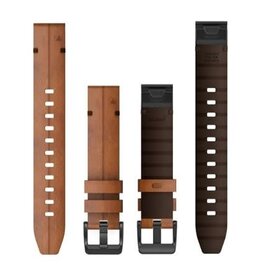 Garmin QuickFit Leather 22 mm Watch Band - Chestnut