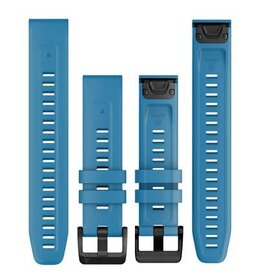 Garmin QuickFit Silicone 22 mm Watch Band - Cirrus Blue with Black Stainless Steel Hardware