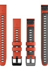 Garmin QuickFit Silicone 22 mm Watch Band - Flame Red/Graphite