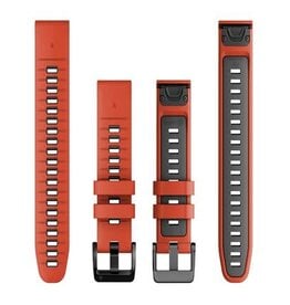 Garmin QuickFit Silicone 22 mm Watch Band - Flame Red/Graphite