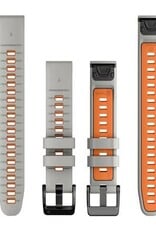 Garmin QuickFit Silicone 22 mm Watch Band - Fog Gray/Ember Orange
