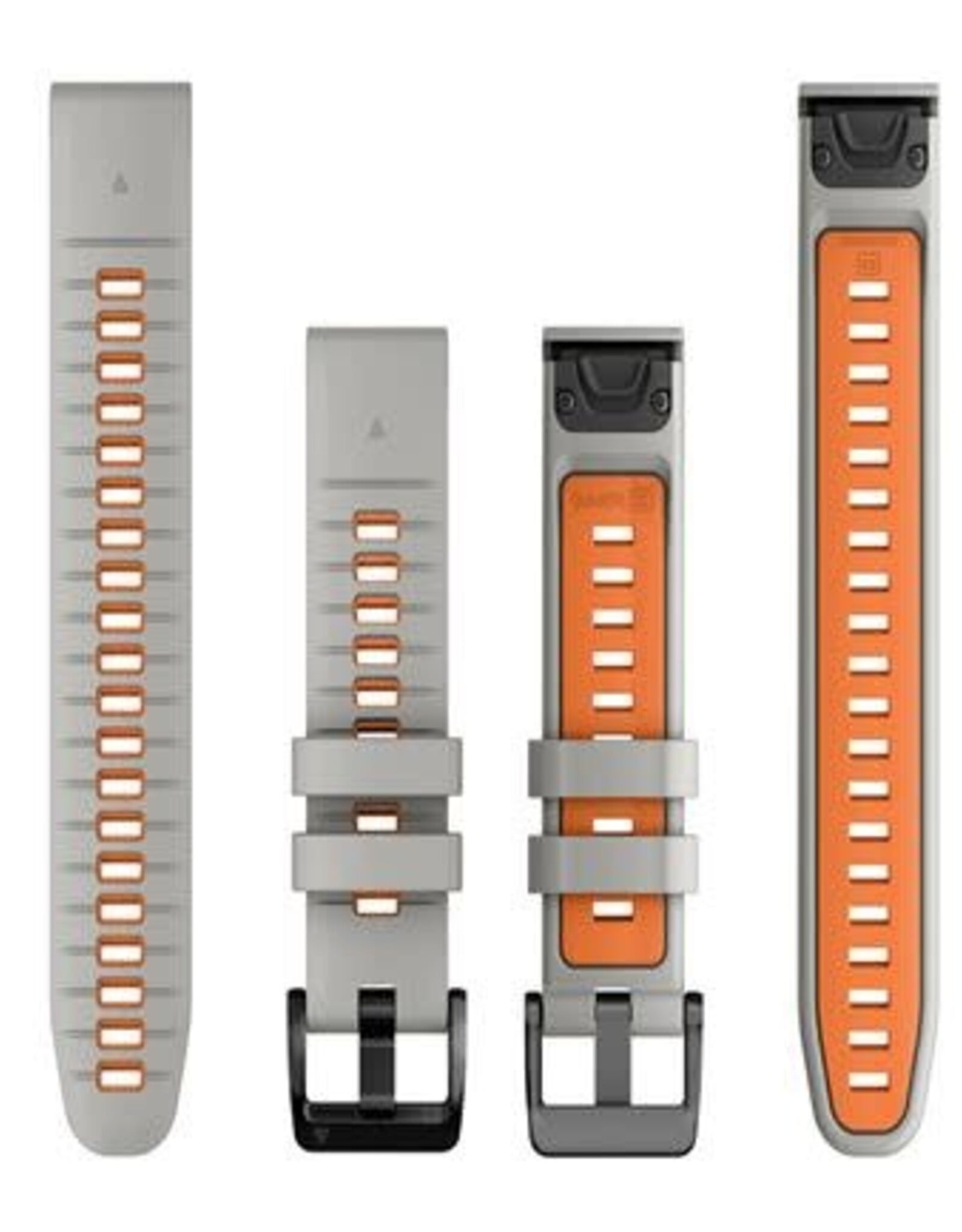 Garmin QuickFit Silicone 22 mm Watch Band - Fog Gray/Ember Orange