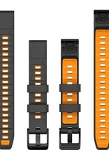 Garmin QuickFit Silicone 22 mm Watch Band - Graphite/Spark Orange