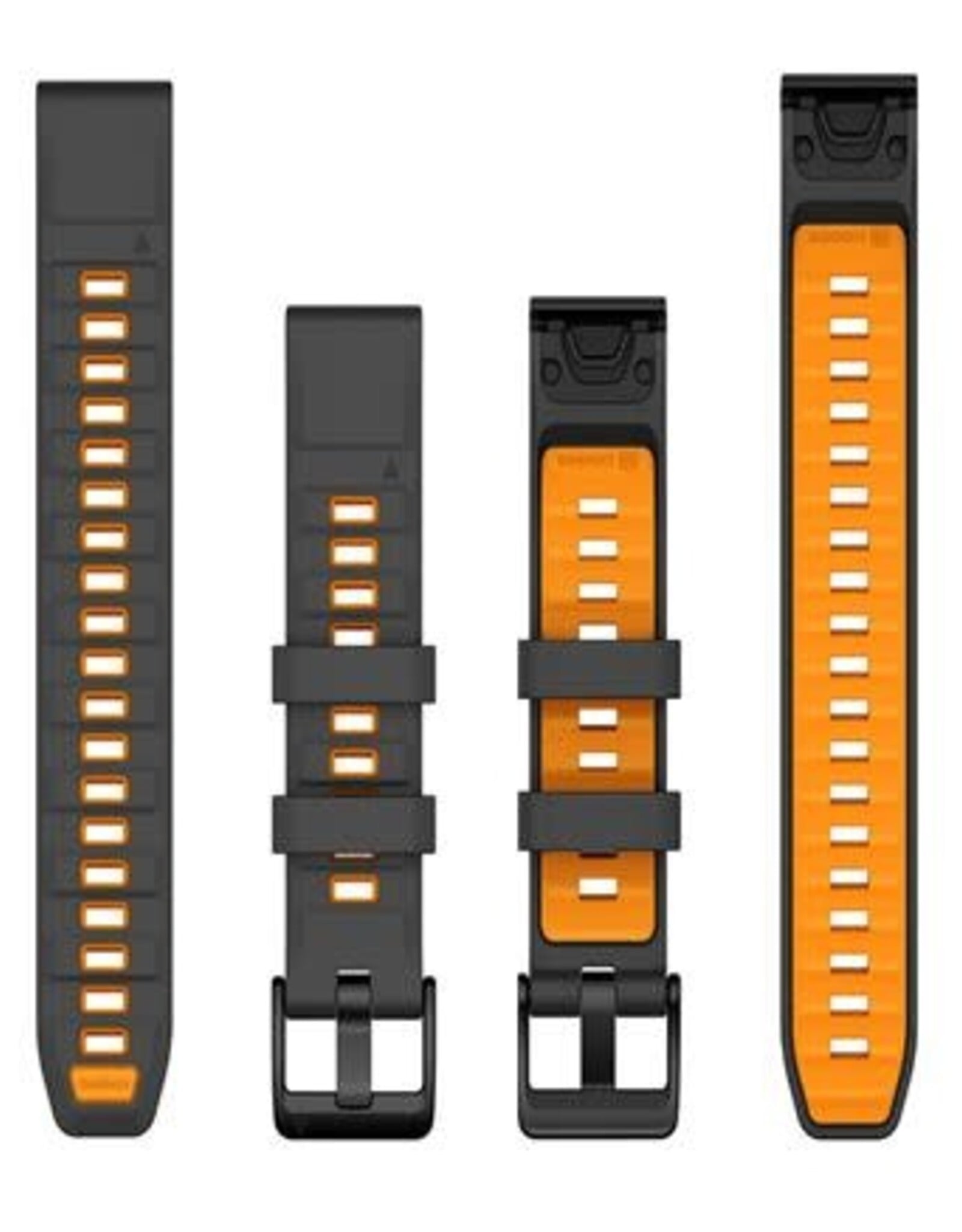 Garmin QuickFit Silicone 22 mm Watch Band - Graphite/Spark Orange