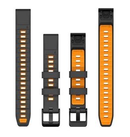 Garmin QuickFit Silicone 22 mm Watch Band - Graphite/Spark Orange