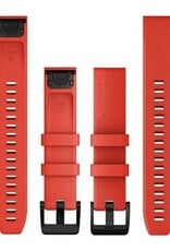 Garmin QuickFit Silicone 22 mm Watch Band - Laser Red with Black Stainless Steel Hardware