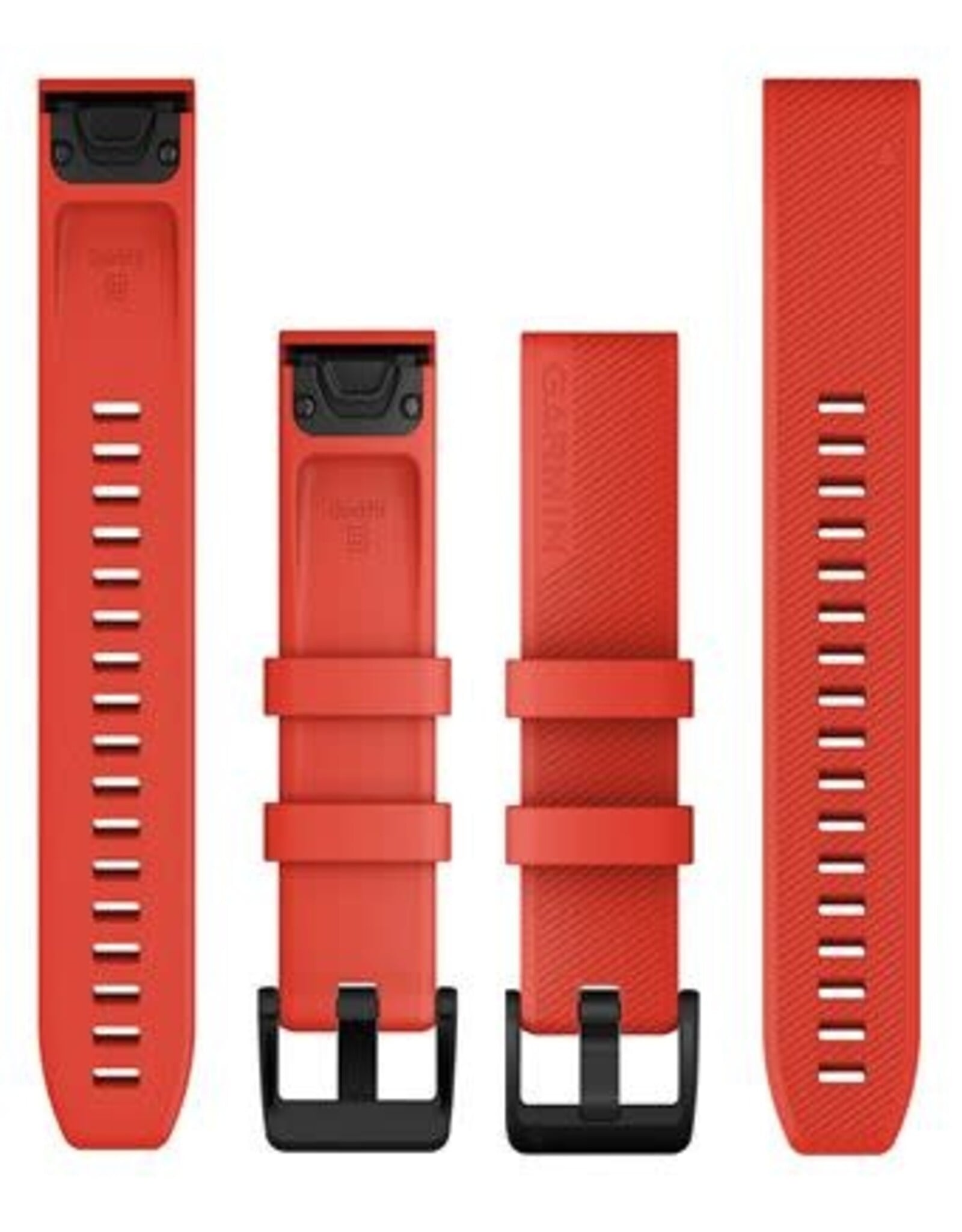 Garmin QuickFit Silicone 22 mm Watch Band - Laser Red with Black Stainless Steel Hardware