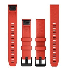 Garmin QuickFit Silicone 22 mm Watch Band - Laser Red with Black Stainless Steel Hardware