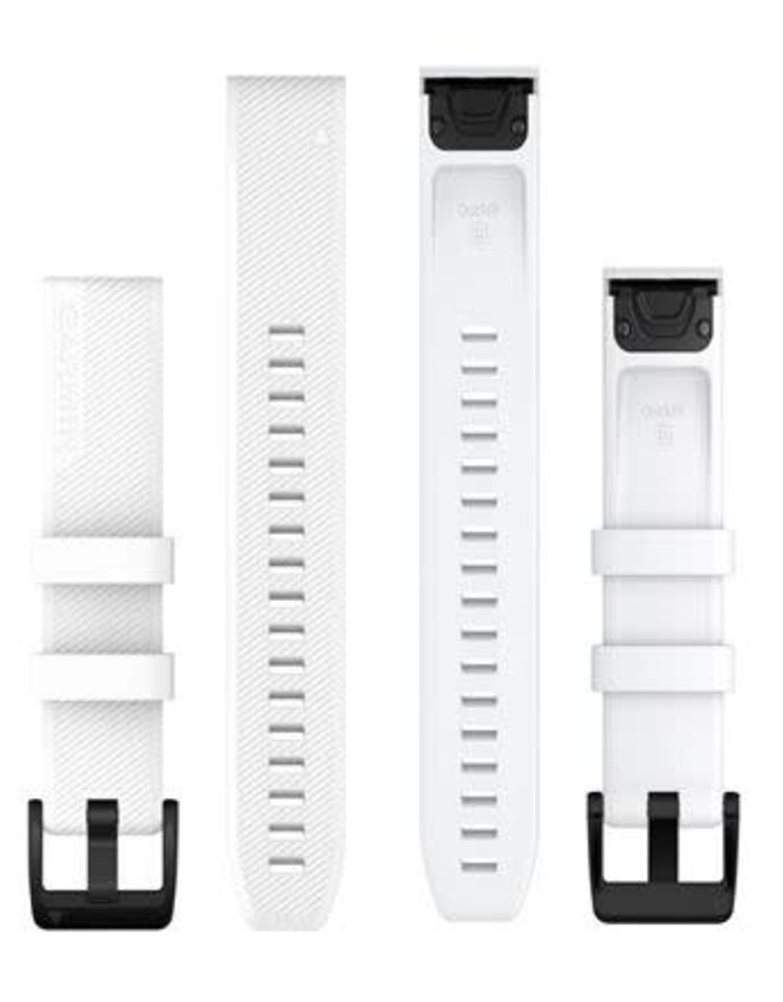 Garmin QuickFit Silicone 22 mm Watch Band - White with Black Stainless Steel Hardware