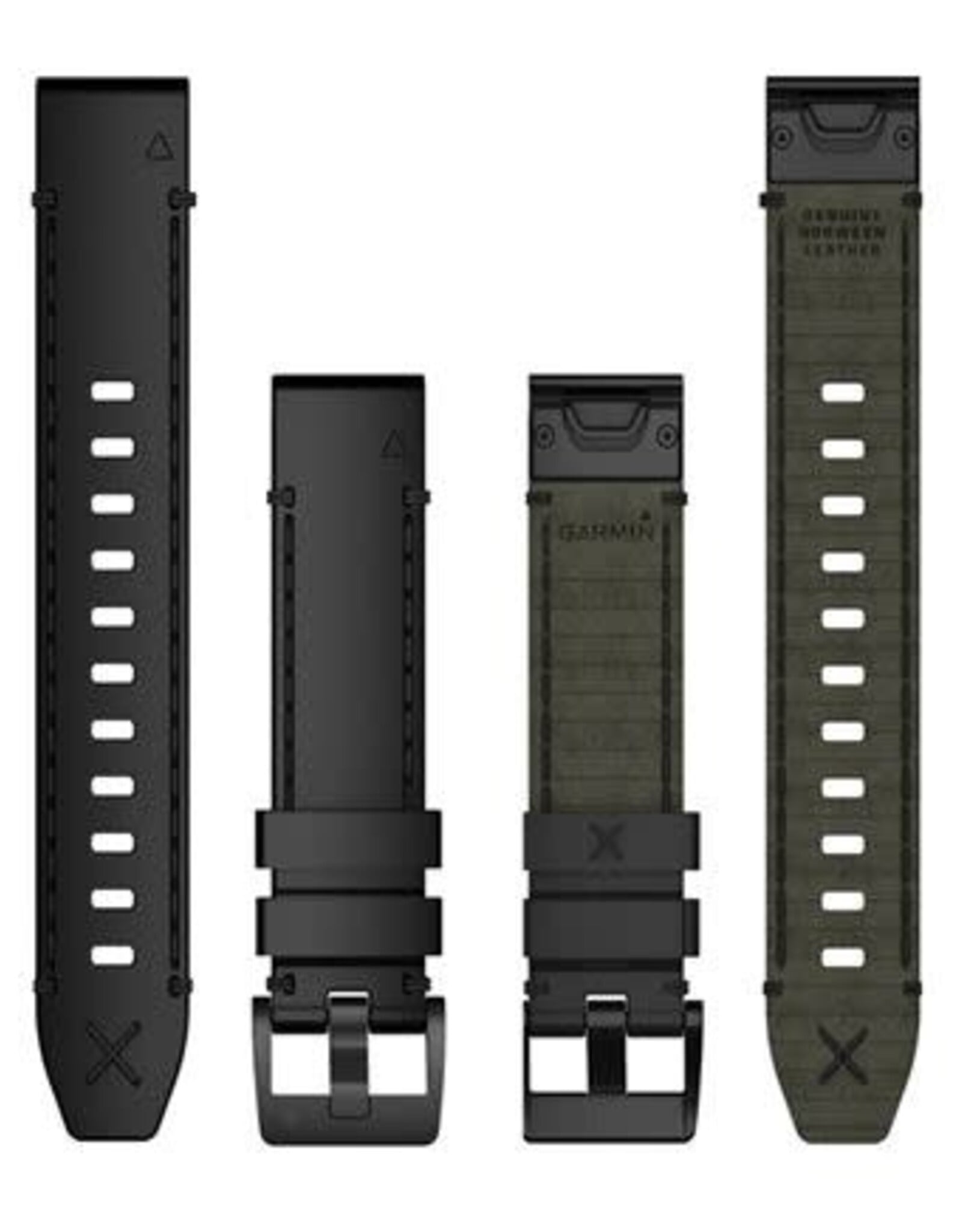 Garmin QuickFit Leather 22 mm Watch Band  - Black Genuine Horween