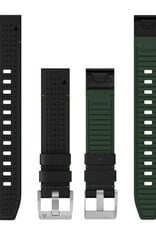 Garmin QuickFit Leather 22 mm Watch Band -Black/Green FKM Hybrid