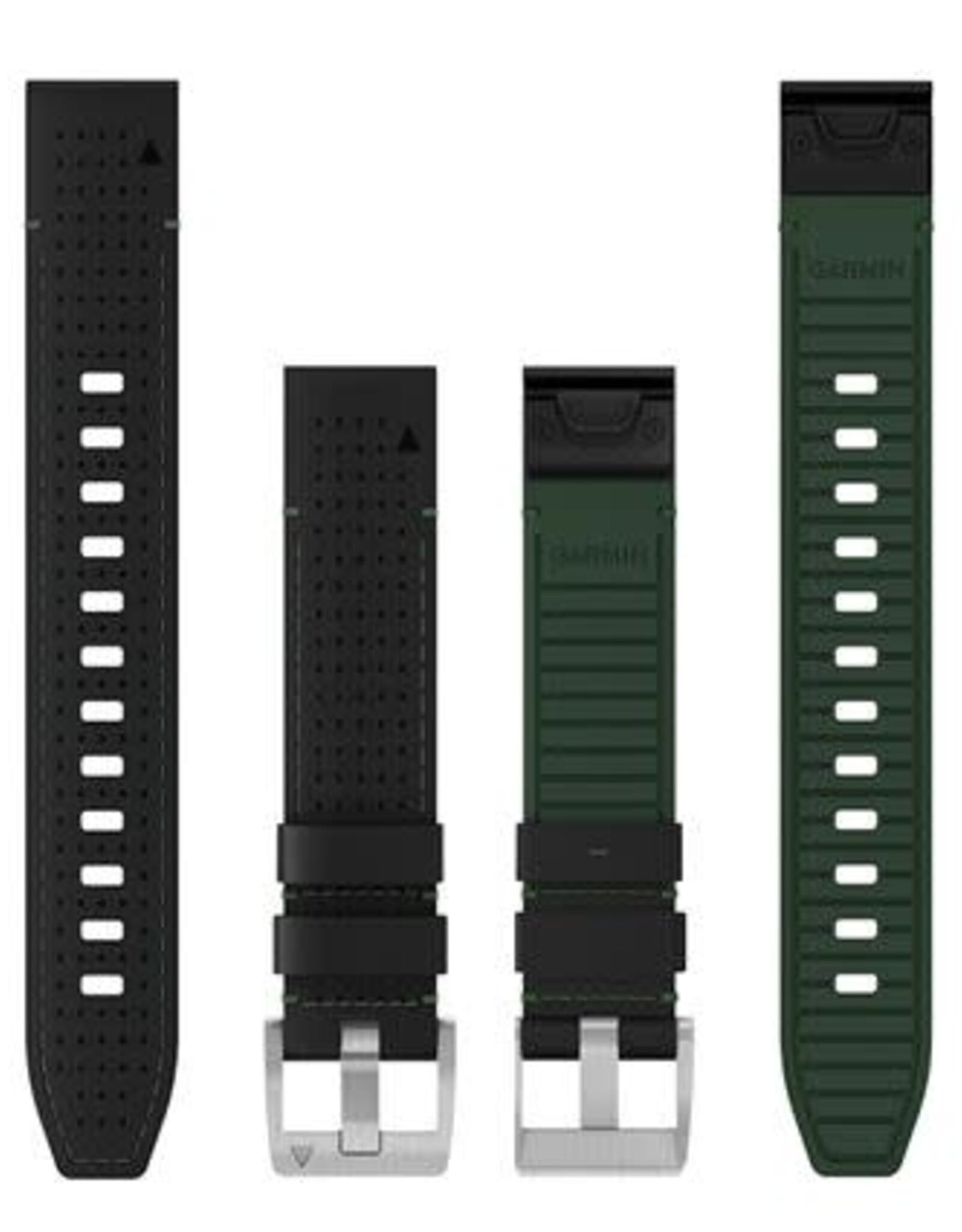 Garmin QuickFit Leather 22 mm Watch Band -Black/Green FKM Hybrid