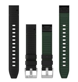 Garmin QuickFit Leather 22 mm -Black/Green FKM Hybrid