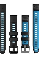 Garmin QuickFit Silicone 26mm Watch Band - Black/Cirrus Blue