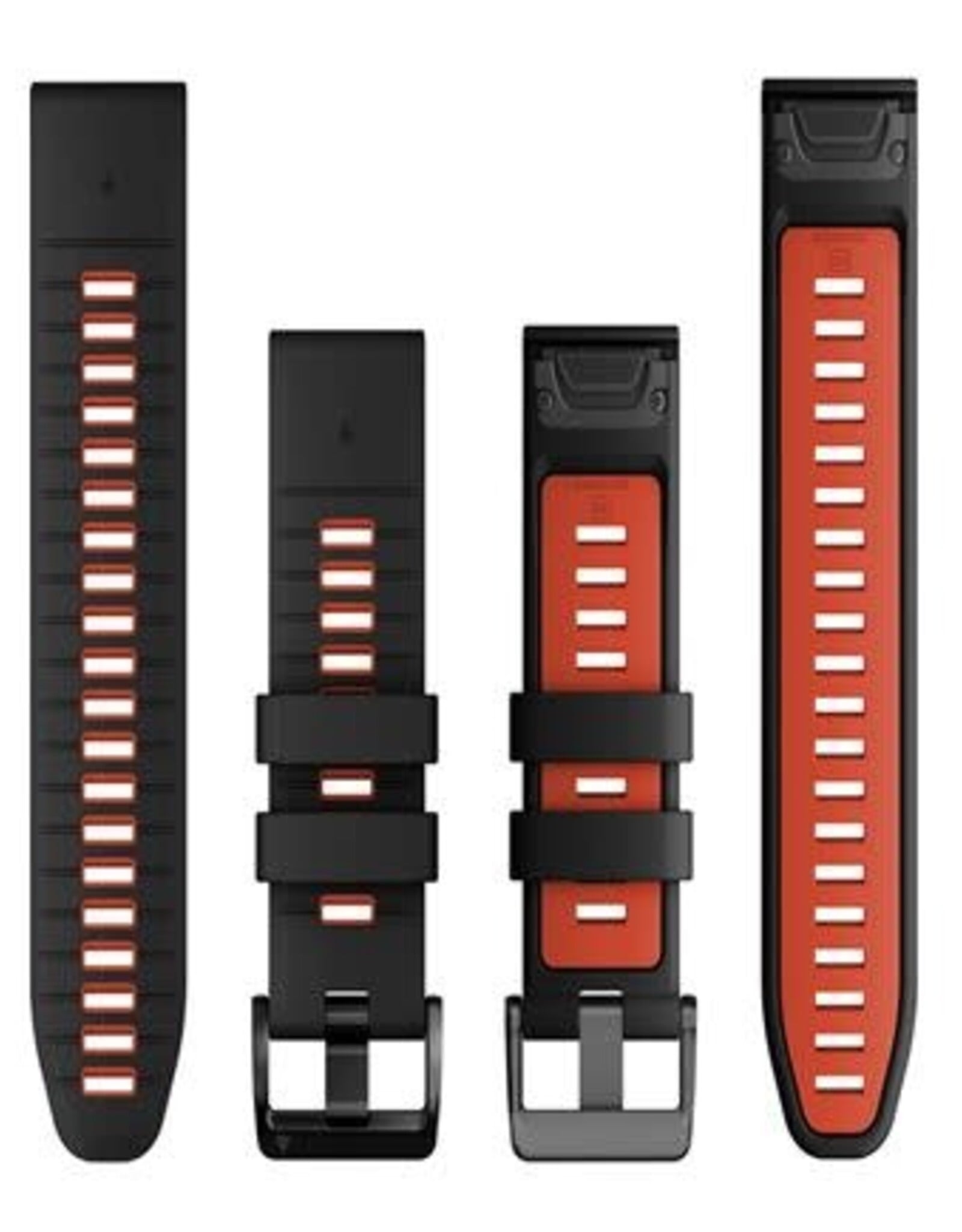 Garmin QuickFit Silicone 26mm Watch Band - Black/Flame Red