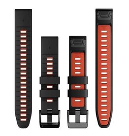 Garmin QuickFit Silicone 26mm - Black/Flame Red