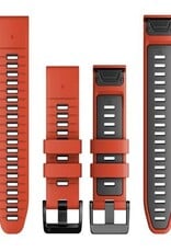 Garmin QuickFit Silicone 26mm Watch Band - Flame Red/Graphite