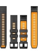 Garmin QuickFit Silicone 26mm Watch Band - Graphite/Spark Orange