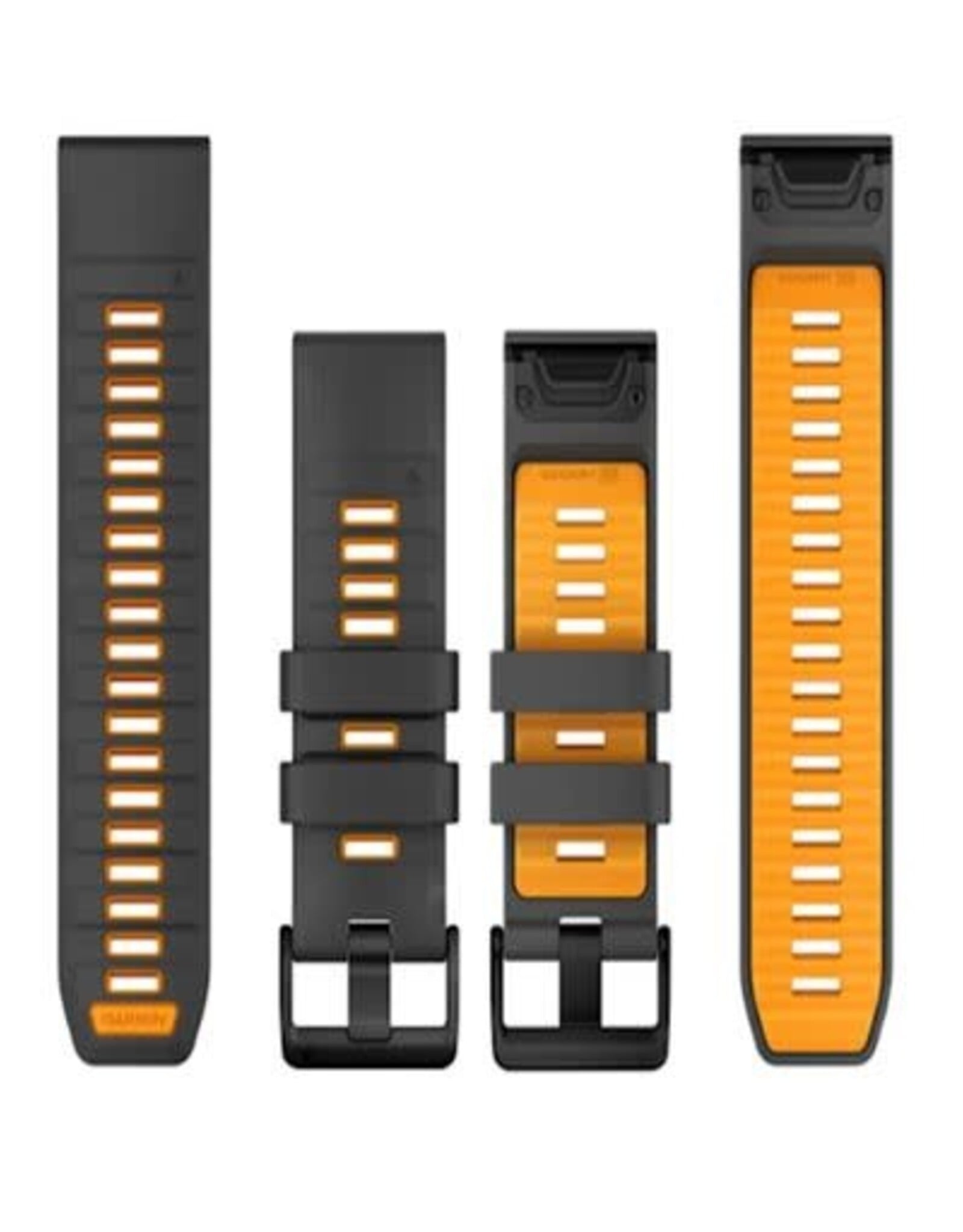 Garmin QuickFit Silicone 26mm Watch Band - Graphite/Spark Orange