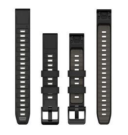Garmin QuickFit Silicone 22 mm Watch Band - Black/Pebble Gray