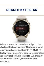 Garmin fēnix® 8 – 43 mm, AMOLED, Sapphire, Soft Gold with Fog Gray/Dark Sandstone Silicone Band