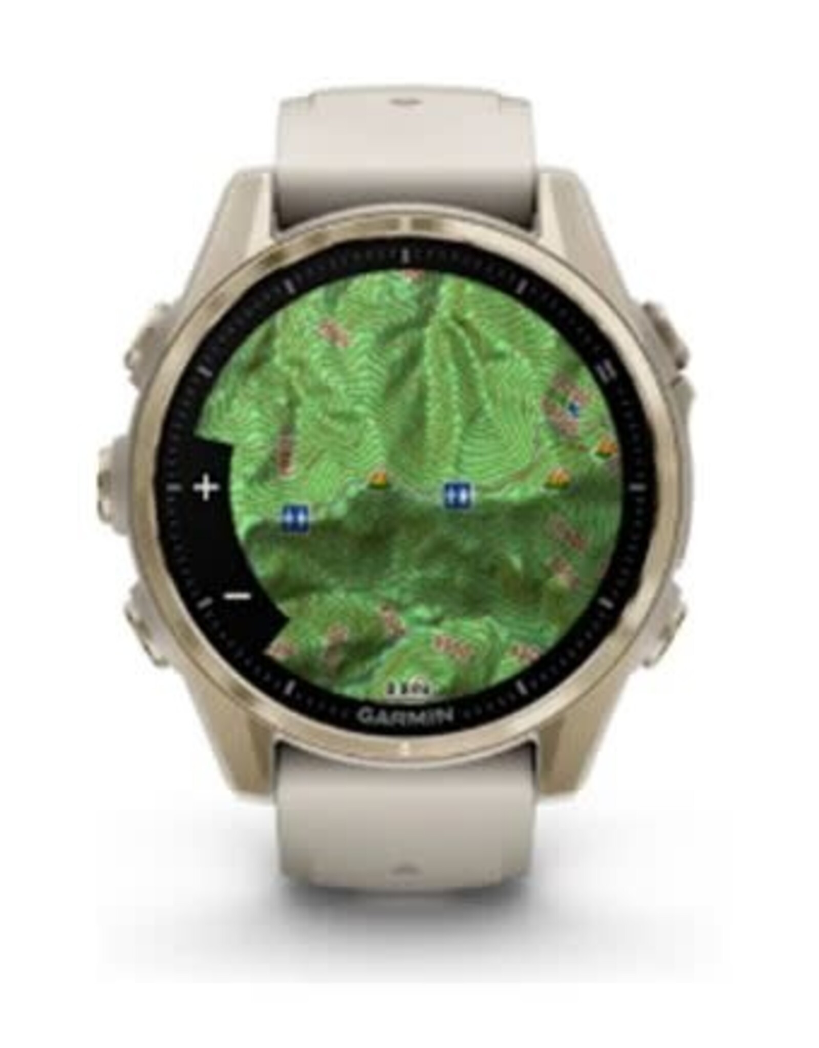 Garmin fēnix® 8 – 43 mm, AMOLED, Sapphire, Soft Gold with Fog Gray/Dark Sandstone Silicone Band