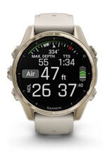 Garmin fēnix® 8 – 43 mm, AMOLED, Sapphire, Soft Gold with Fog Gray/Dark Sandstone Silicone Band