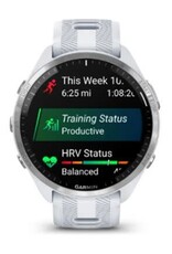 Garmin Forerunner® 965 - Titanium Bezel with Whitestone Case & Whitestone/Powder Gray Silicone Band