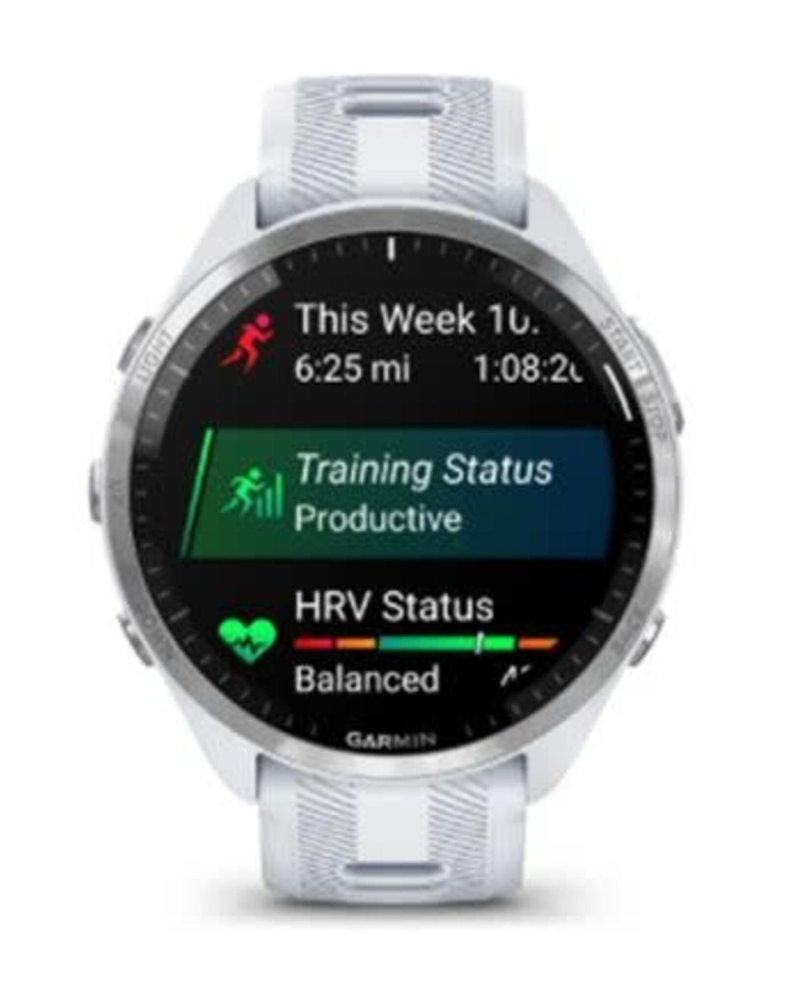 Garmin Forerunner® 965 - Titanium Bezel with Whitestone Case & Whitestone/Powder Gray Silicone Band
