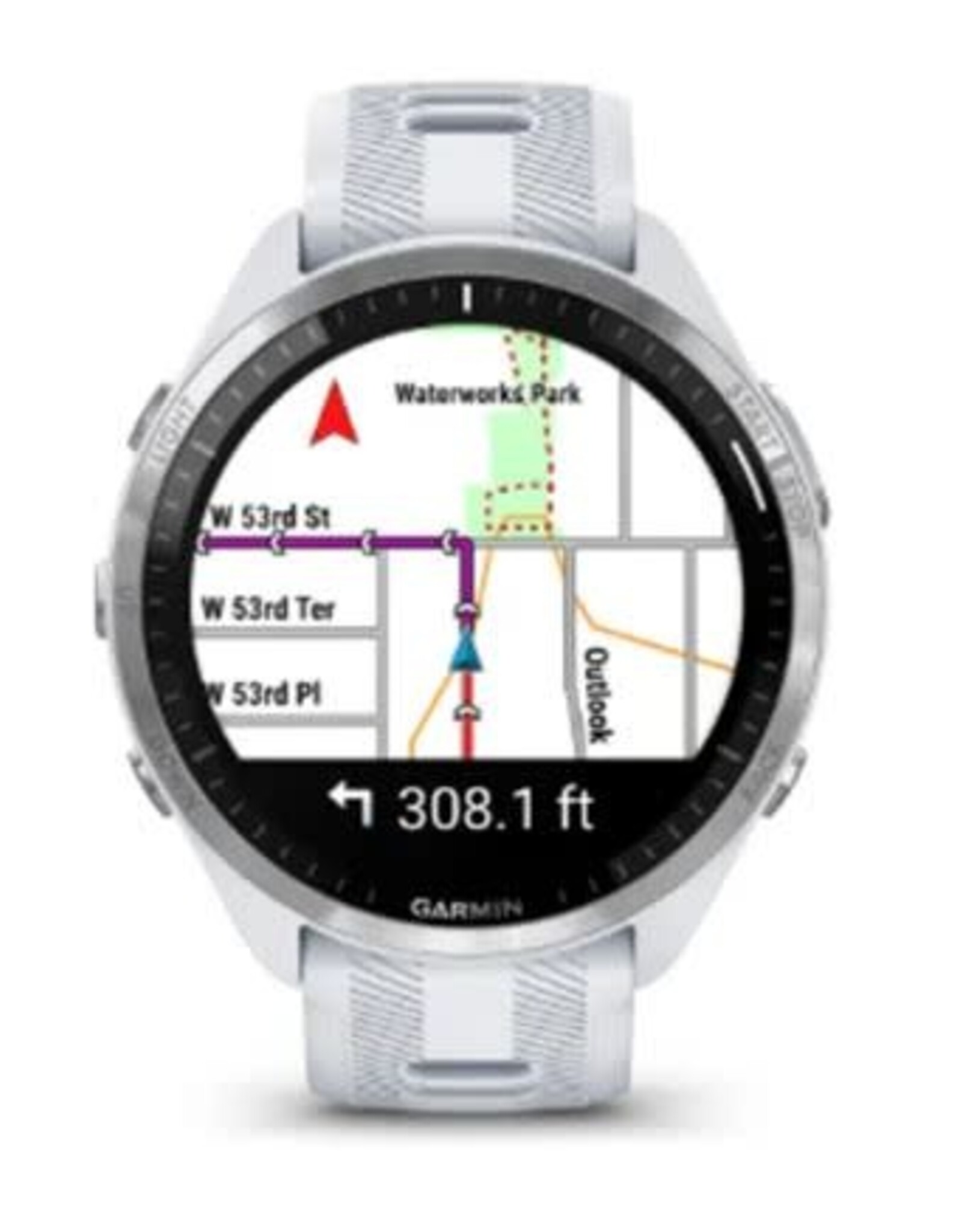 Garmin Forerunner® 965 - Titanium Bezel with Whitestone Case & Whitestone/Powder Gray Silicone Band
