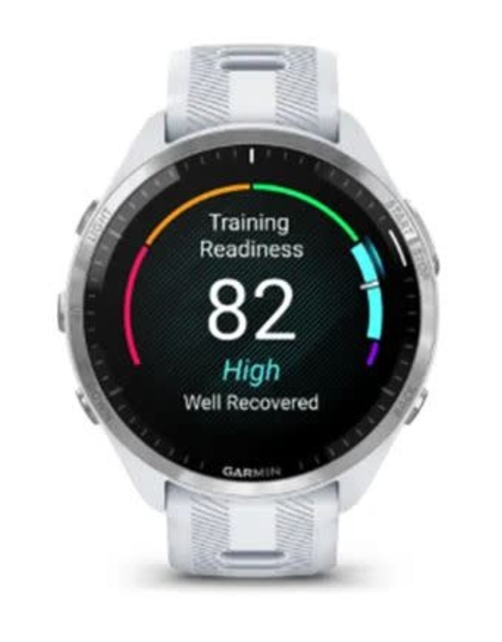 Garmin Forerunner® 965 - Titanium Bezel with Whitestone Case & Whitestone/Powder Gray Silicone Band