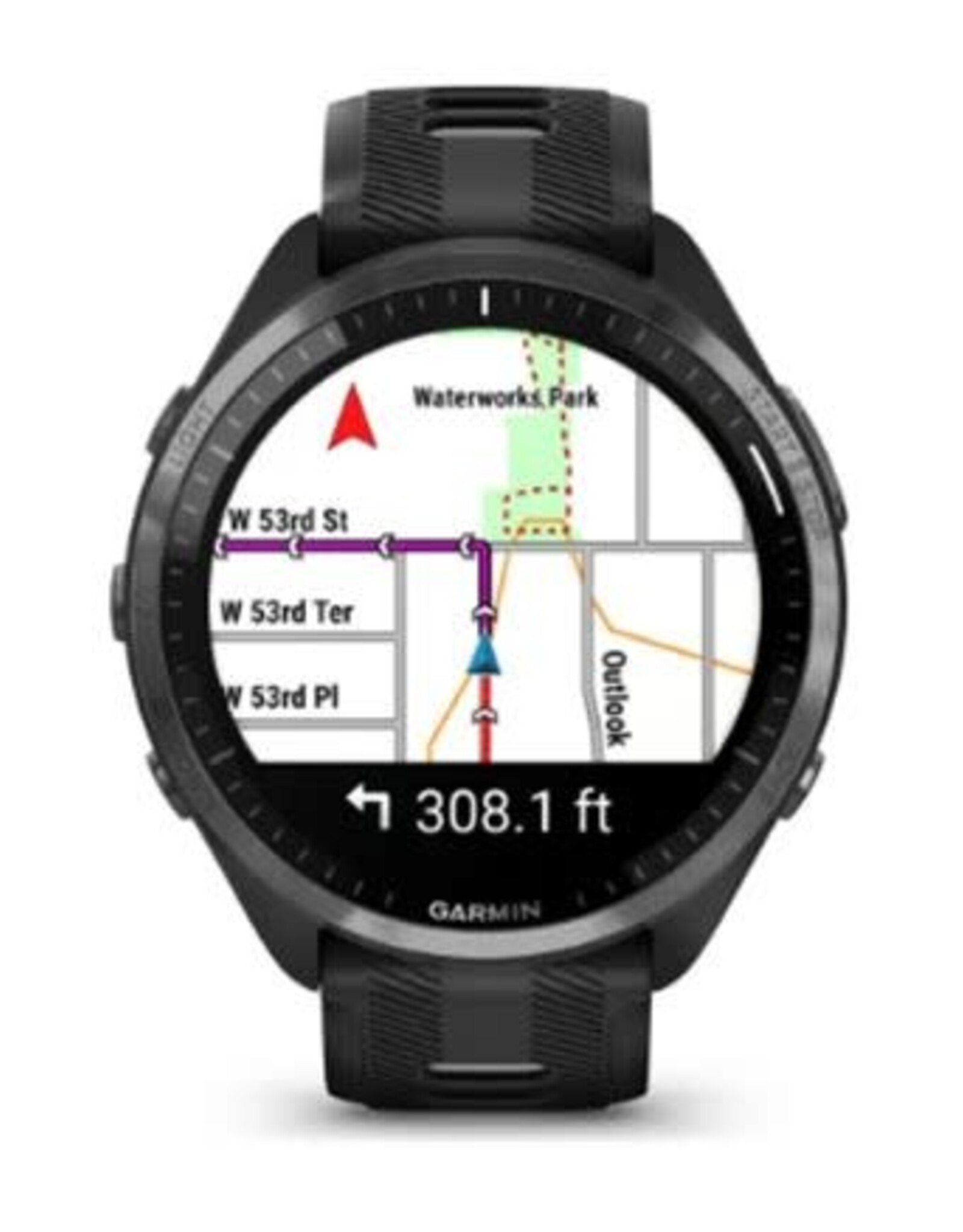 Garmin Forerunner® 965 - Carbon Gray DLC Titanium Bezel with Black Case & Black/Powder Gray Silicone Band