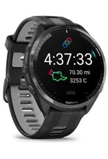Garmin Forerunner® 965 - Carbon Gray DLC Titanium Bezel with Black Case & Black/Powder Gray Silicone Band