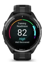 Garmin Forerunner® 965 - Carbon Gray DLC Titanium Bezel with Black Case & Black/Powder Gray Silicone Band