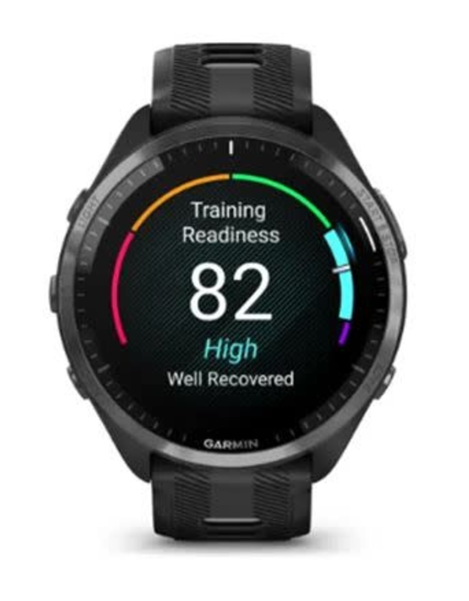 Garmin Forerunner® 965 - Carbon Gray DLC Titanium Bezel with Black Case & Black/Powder Gray Silicone Band