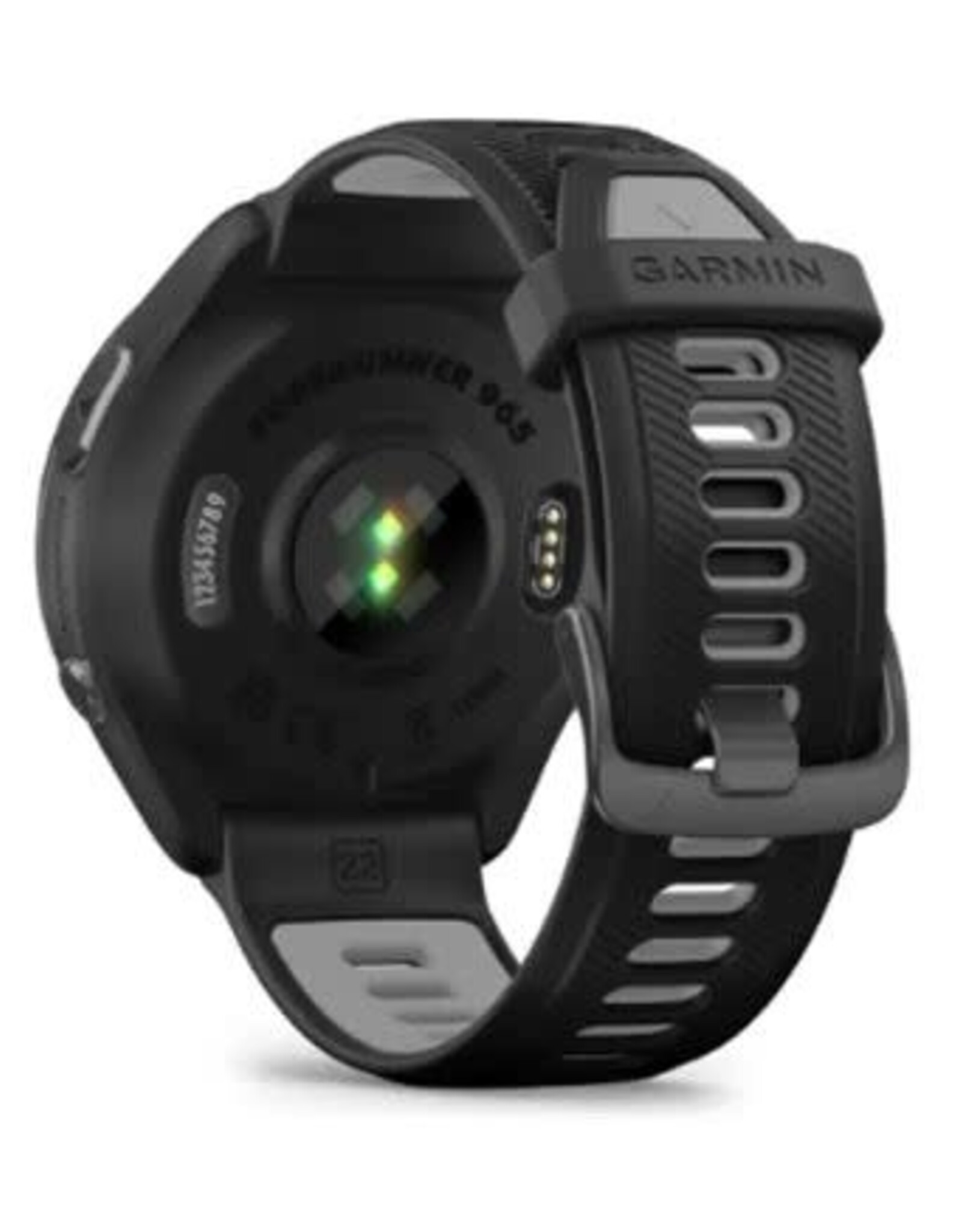 Garmin Forerunner® 965 - Carbon Gray DLC Titanium Bezel with Black Case & Black/Powder Gray Silicone Band