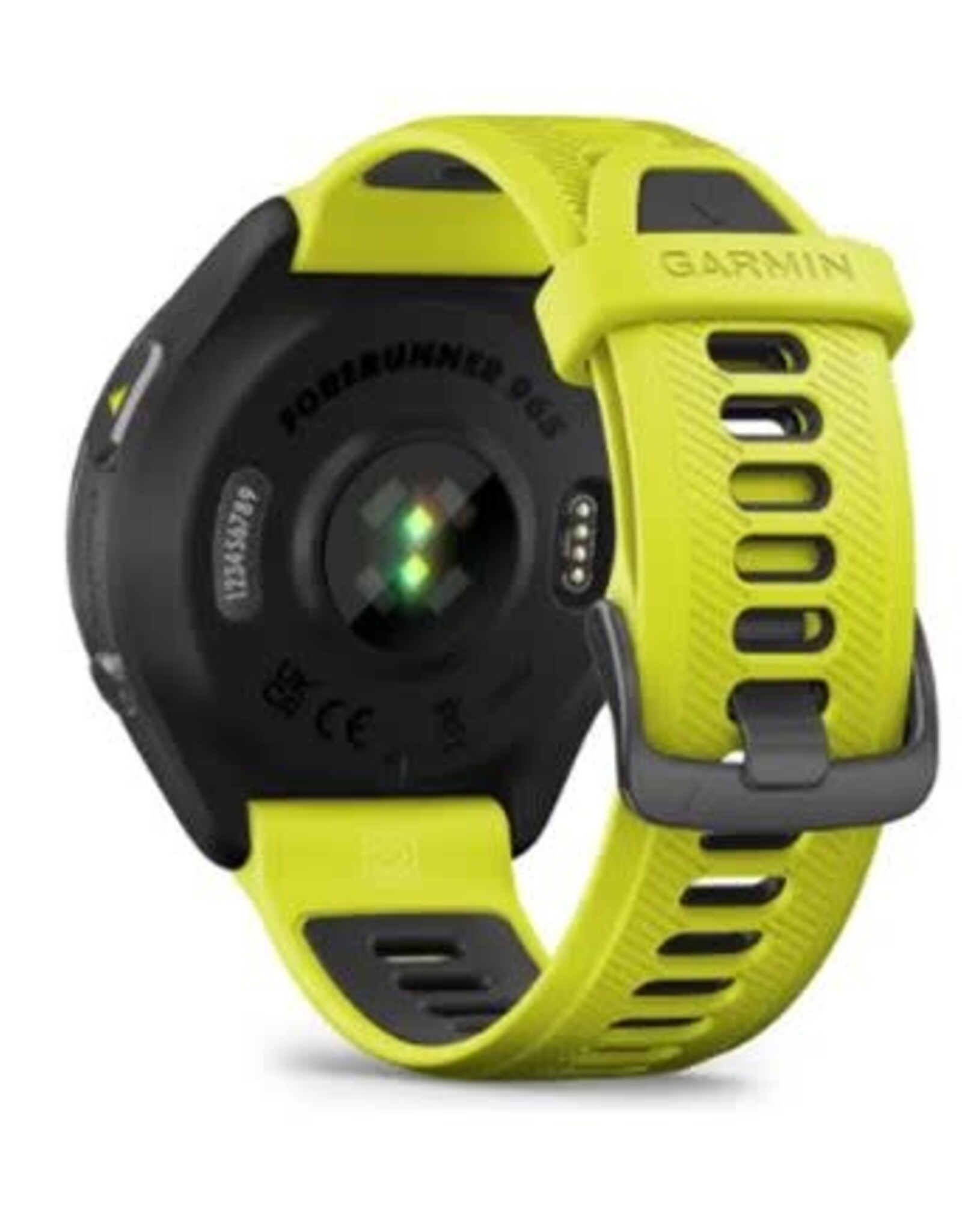 Garmin Forerunner® 965 - Carbon Gray DLC Titanium Bezel with Black Case & Amp Yellow/Black Silicone Band