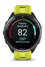 Garmin Forerunner® 965 - Carbon Gray DLC Titanium Bezel with Black Case & Amp Yellow/Black Silicone Band
