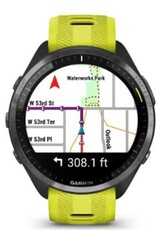 Garmin Forerunner® 965 - Carbon Gray DLC Titanium Bezel with Black Case & Amp Yellow/Black Silicone Band