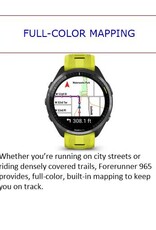 Garmin Forerunner® 965 - Carbon Gray DLC Titanium Bezel with Black Case & Amp Yellow/Black Silicone Band