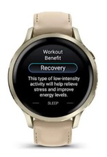 Garmin Venu® 4 – 41 mm - Lunar Gold with Bone Silicone & Light Sand Leather Band