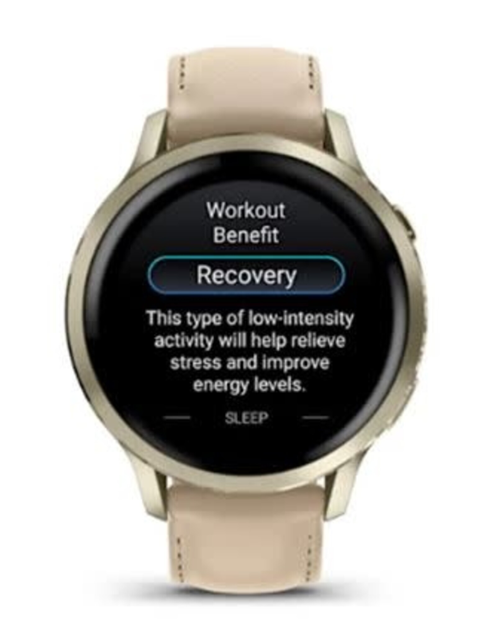 Garmin Venu® 4 – 41 mm - Lunar Gold with Bone Silicone & Light Sand Leather Band