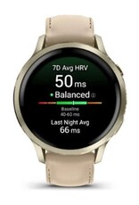 Garmin Venu® 4 – 41 mm - Lunar Gold with Bone Silicone & Light Sand Leather Band